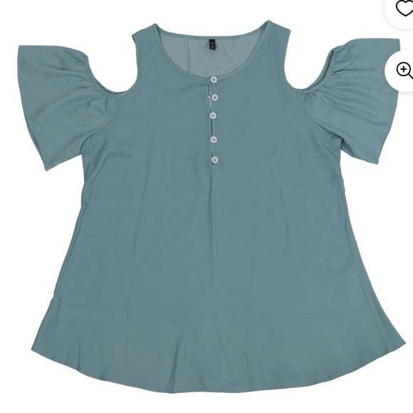 NWT XL cold shoulder flared ruffle sleeved tunic top swing shirt - Picture 1 of 4